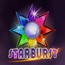 Slots logo of Starburst from NetEnt at Oscar Spin Casino